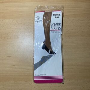 On The Go! Premium Comfort Top KNEE HIGHS One Size Fits 8 1/2-11 Beige